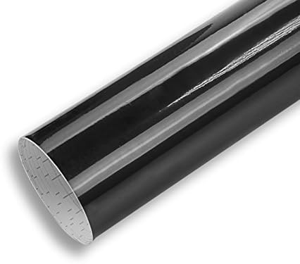 12''x10ft Glossy Black Adhesive-Backed Vinyl Roll for Sign Plotters, Letters, Decals and Craft Cutters