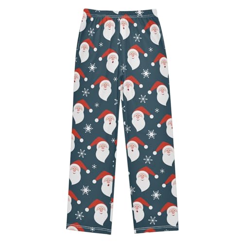 Boys' Pants Christmas Santa Claus Snowflakes Bottom Jogger Pants Elastic Waist Trousers with Pockets S-XL
