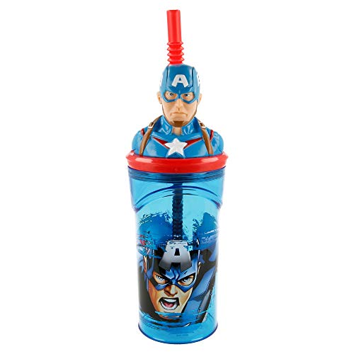 Boyz Toys ST393 3D Figur Tumbler-Captain America, Kunststoff, Blau, 1.25 picometer