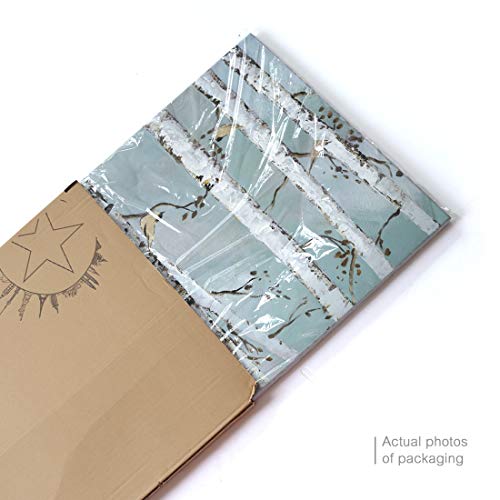 image for amatop Teal Wall Art 100% Hand-Painted Landscape Forest Oil Painting o