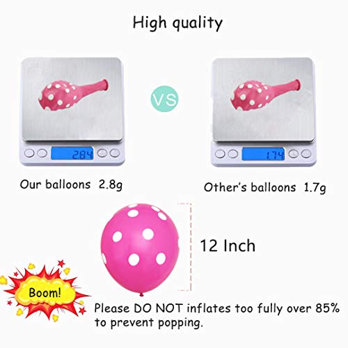 Party Balloons, 12Inch Pink Polka Dot Balloons, Party Decoration Compatible Wedding Birthday Baby Shower Graduation Party Christmas Party (100 Pcs) #TOP1