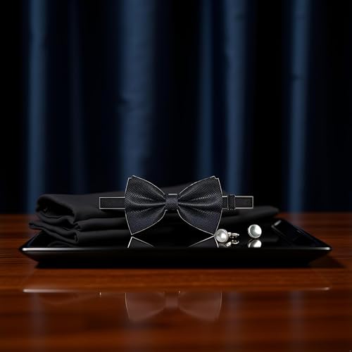 Pañuelo de moño negro para hombre ajustable miniatura 3