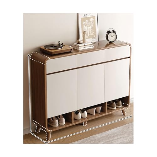 Qxmiguel zapateras Zapatero de Madera Maciza, gabinete de Almacenamiento Interior para el hogar, gabinete de Entrada, estantes Ajustables, Adecuado para Pasillo de Entrada zapatera