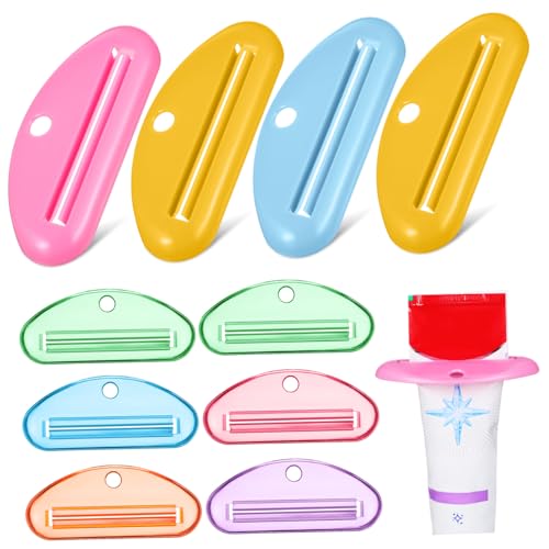 WEKAMOS 10 Pcs Toothpaste Squeezer Tubes Bathroom Tube Squeezer Simple Squeezer Dispenser Lightweight Key Squeezing Toothpaste Tooth Paste Tube Rollers for Toothpaste Plastic -  S21TKM04570FQA7