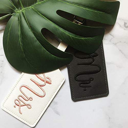 Mr And Mrs Passport Covers And Luggage Tags Gift Set，Honeymoon Embroidery Travel Luggage Tags Passport Cover For Wedding Bridal Shower Gift #TOP2