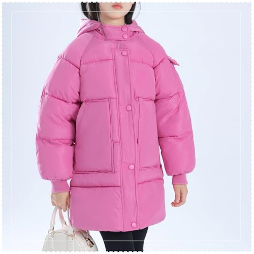 Kids Snap Buttons Zip up down Jackets Lightweight Winter Outdoor Windproof Hooded Puffer Coats Boys Girls Warm Outwear4