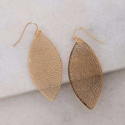 Boho Leaf Dangle Earrings for Women - Gold or Silver Tone Dangly Filigree Earrings - Lightweight Statement Earrings3