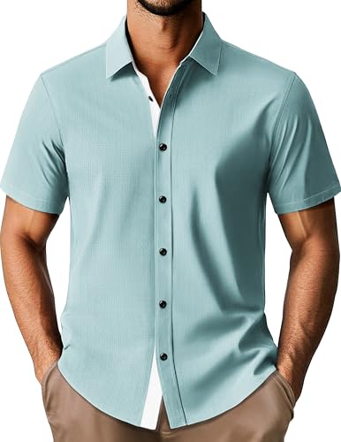 Chemise manches courtes homme infroissable idéale pour les journées de bureau en été