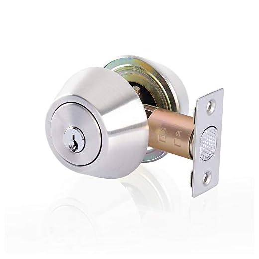 Rulart Double keyed Deadbolt Lock - Keyed on Both Sides, 2-Way Adjustable Cylinder Deadbolt (Privacy/Passage), Satin Stainless Steel (Silver, Single Cylinder) (Silver, Double Side)