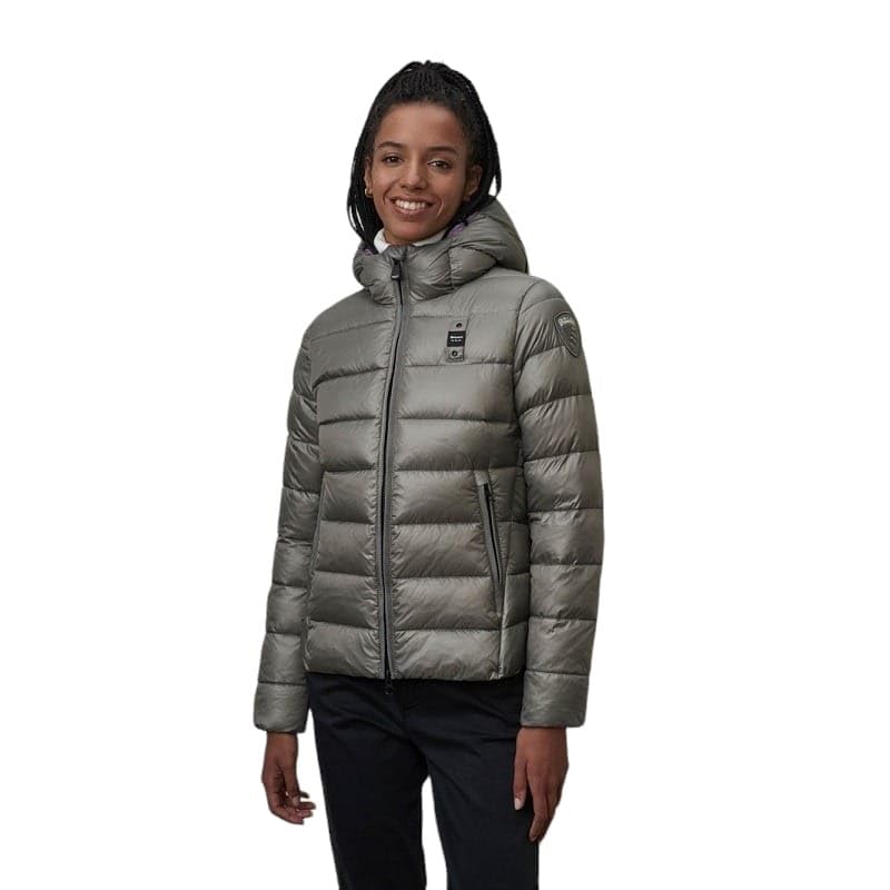 Blauer Edredón para mujer con relleno Eco Caroli Capucha 23WBLDC02114 Gris Hierro Int. Paisley Púrpura, gris, L