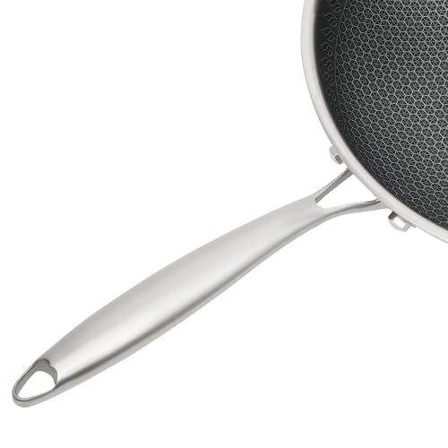 Wok acero inoxidable 13.4 pulgadas con tapa y orificio de vapor miniatura 7