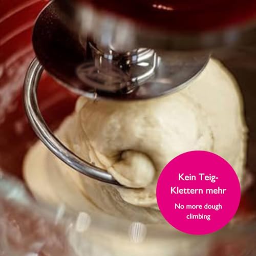 Kitty Professional Knethaken 'Teigpeitsche' Edelstahl kompatibel mit Kitchen Aid Küchenmaschine 4,3/4,7/4,8 Liter: Spülmaschinenfest, Spiralhaken