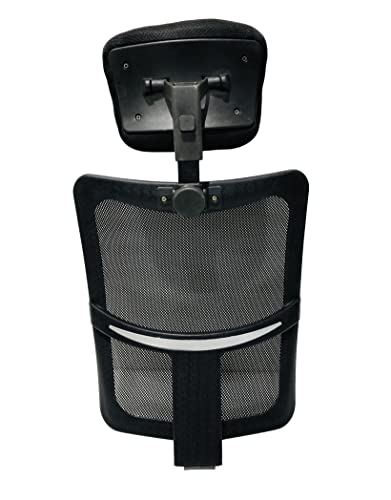 Image of GOYALSON Office Visitor revolving Boom Chair Back with headrest Spare Parts Accessories Smile Jali Model Chair Net Back with nut Bolts and Key Easily fit to Every Chair (Moon Back with Headrest)