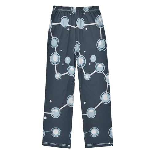ZZXXB Molecular Formula Print Boys Long Pants Soft Trousers Elastic Waist Kids Lounge Bottoms with Pockets S-XL2
