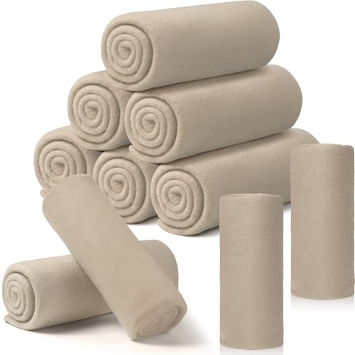 Buryeah 10 Pcs Fleece Blanket Bulk Soft Warm Fleece Blankets