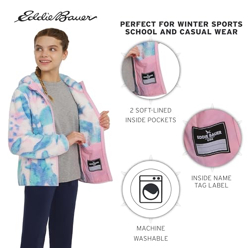 Image of Eddie Bauer Girls' Quest Plush High Pile Faux Sherpa Hooded Jacket