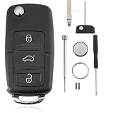 Coque de clé de voiture 3 boutons pour VW Golf MK5 Polo Bora Passat Jetta Sharan Touran Pile CR2032 Outil de retrait de broches