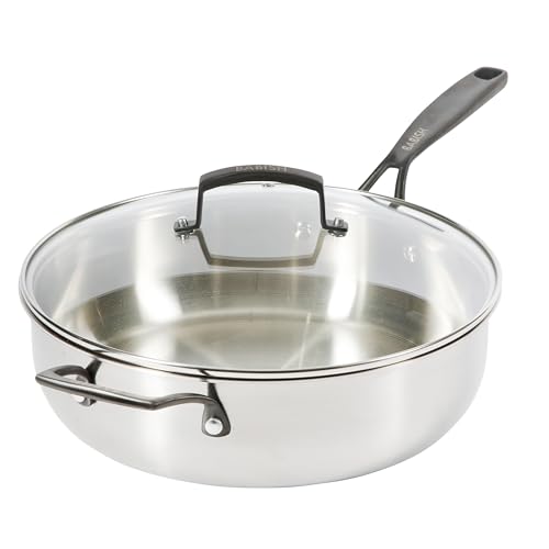 Babish 5-Qt Stainless Steel Sauté Pan with Lid – Heavy Duty Nonstick-Ready, Oven & Induction Safe, Everyday Kitchen Cookware by Babish - Used condition - US$54.26