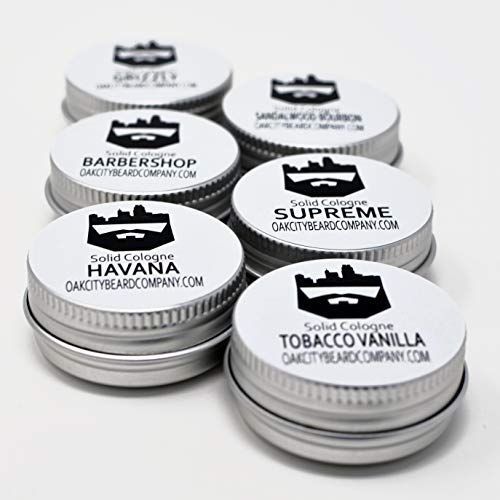 OakCityBeardCo. - Solid Cologne - Sample Pack - (6) 1/2oz Tins