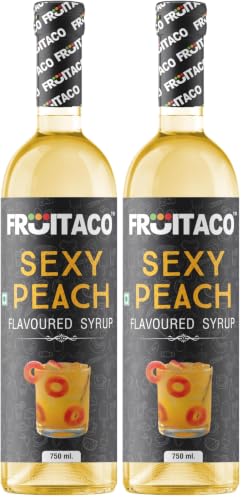 Image of Fruitaco Peach Syrup: Perfect Mixer For Enhancing Mocktails & Cocktails, Drinks, And Mojitos At Parties, Conveniently Packaged In A, Liquid - 750 Ml Bottle For All Your Mixing Needs | Non-Alcoholic