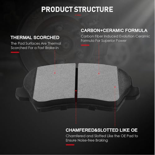 Image of cciyu D1971 Front Ceramic Disc Brake Pads Kit For Kia For Forte 2014-2018,For Kia For Forte Koup 2014-2016,For Kia For Forte5 2015-2018