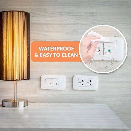 Image of Trueflair Stickers for Switch Board for Home Wall Switches, Contain All Common Switch Stickers (Transparent Colorful)