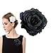 Black Rose Flower Hair Clips Flower Brooch Pin Up Mexican Flamenco Dancer Fabric Flowers Headwear Barrette Styling Tools Accessories for Women Girls Birthday Christmas Party Gifts Decoration 1pcs