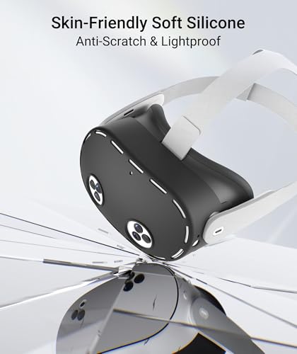 STARWARE Silicone Case Set for Oculus Quest 3S, 6-in-1 VR Accessory Protection - Headset Shell Cover, Touch Controller Grips, Lens Protector and Joysticks (Black) - Image 4