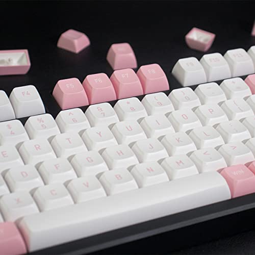 Double Shot Keycaps 150 Keys MSA Profile ISO/ANSI Layout Pink and White Keycap Set for Cherry MX Switches Mechanical Gaming Keyboard - Image 4