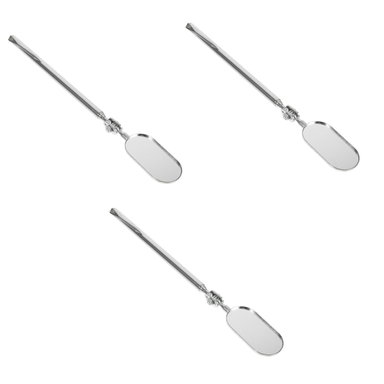3pcs Automotive Diagnostic Tool Extendable Inspection Mirror Mechanics Tool Retractable Telescoping Mirror