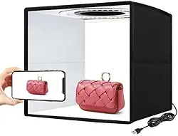 Mini Foldable Light Box With Led Lighting - Adjustable Brightness, 25 X 25 Cm Studio Photography Kit, Easy To Store & Carry