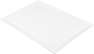 Restaurantware-Voga 25.6 x 17.7 Inch Serving Tray, 1 Rectangle Outdoor Tray - Raised Edges, Dishwasher-Safe, White Melamine Platter, For Meals, Appetizers, And Snacks, Shatterproof