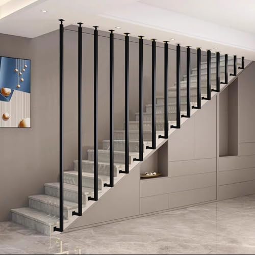Escalera para tabiques de pared ajustable 30 160 cm de hierro forjado barandilla de metal para buhardilla escalera porche y patio seguridad (estilo 3,60 cm)