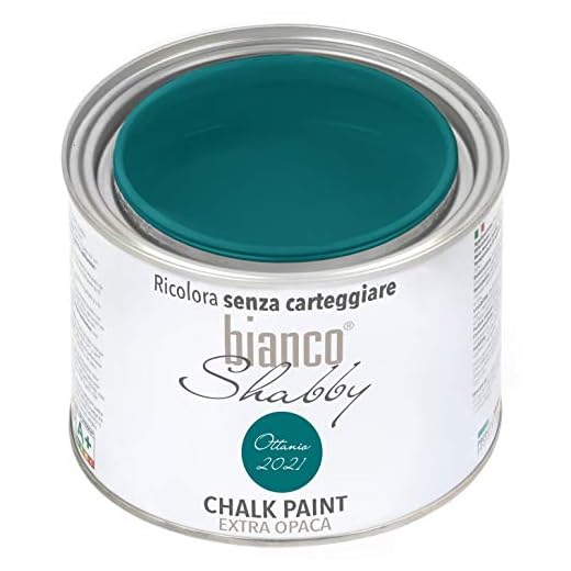 biancoShabby® Chalk Paint Ottanio 2021 Pintura Shabby Chic Vintage para Muebles y Paredes Extra Mate vuelva a dar color fácilmente todo tipo de material sin lijar (500 ml Paquete de 1)