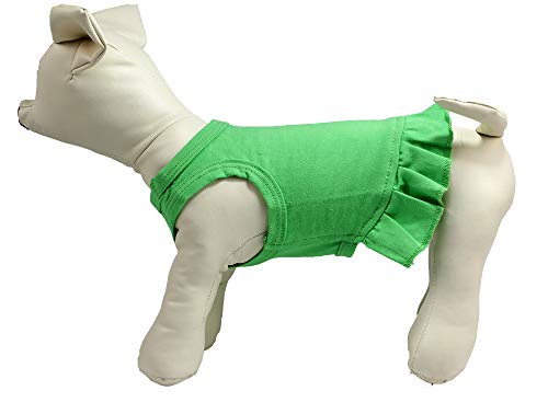 Pet Clothes Small Dog Clothing Blank Color Sport Dress T-Shirts Tee Dresses Tanks Top For Small Size Female Dogs Summer Spring Pet Costumes 100% Cotton (Xl, Green) #TOP10