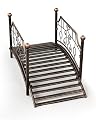 Outvita 3.3FT Bronze Metal Garden Bridge for Outdoor, Elegant Decorative Bridge with Powder-Coated Finish and Security Guardrail for Patio Pond Backyard Landscaping