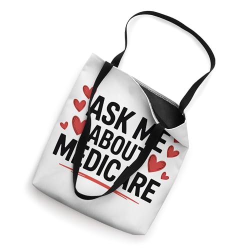 Cute Health Insurance Agent Ask Me About Medicare Marketing Tote Bag miniatura 2