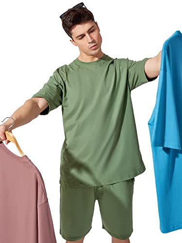 Image of Maniac || Mens || Solid Round Neck Half Sleeve Blue Tshirt and Blue Short Cotton Slim Fit Tracksuit