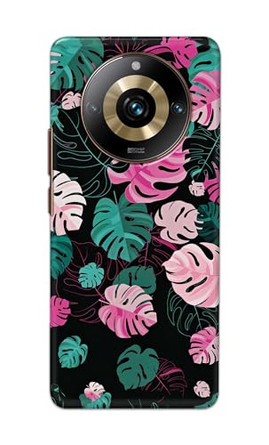 Image of Printed Hard Back Cover for Realme Narzo 60 Pro 5G Back Cover (Seamless Leaves) -190724(EA)