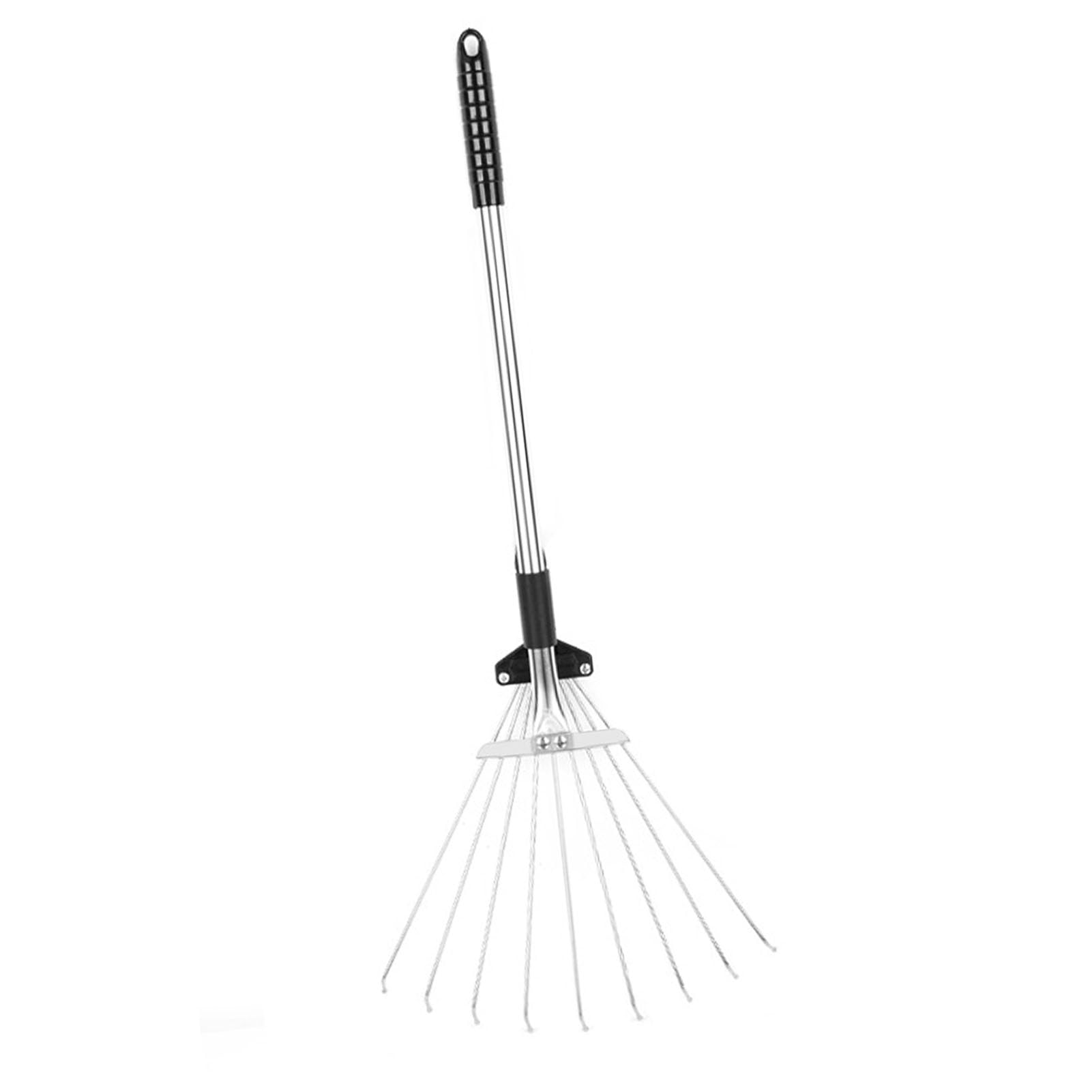 Rastrello Giardino, Rastrello a Foglia Utensili Giardino Utensili in Lega di Alluminio Regolabile Arbusto Pieghevole con a Foglie per la Letta Aio (9 denti 55-73,5 cm di lunghezza 11-31 cm di)