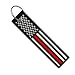Flag Keychain Tag with Key Ring, EDC for Motorcycles, Scooters, Cars and Gifts (USA Thin Red Line)