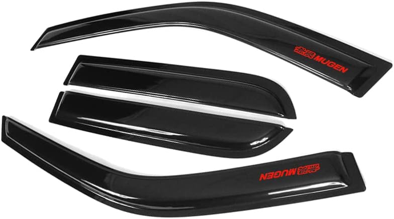 EVPROXP Window Visor Rain Guard Shade Compatible with 2002-2006 CRV, Side Window Vent Deflector, Dark Smoke Tinted, JDM Tape On Style, 02 03 04 05 06, Red Mug