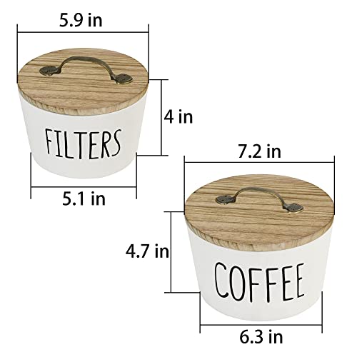 Coffee Pod Holder With Lid, Coffee Filter Holder/ Storage Container Basket, Wood Coffee Station/ K Cup Organizer For Counter, Coffee Bar Accessories Organizer #TOP3