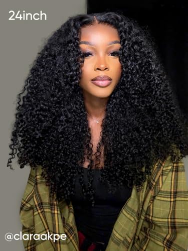 Wiggins Wig Curly Glueless Wigs Human Hair Pre Cut Lace Pre Plucked 100% Real Curly Human Hair With Pre Bleached Knots Wear And Go Glueless Wig 18 Inch — view 5