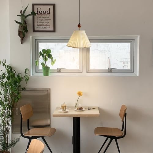 Lámpara colgante de lino y madera noble con acabado vintage artesanal E27 6