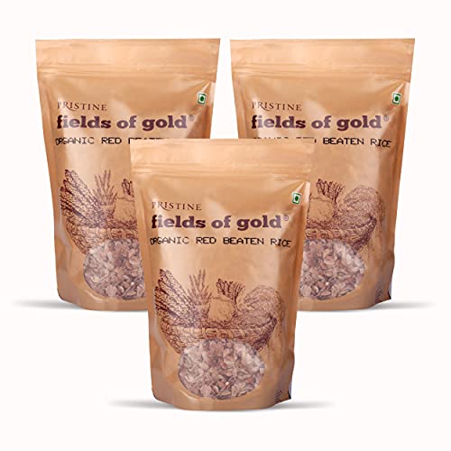 Image of PRISTINE Fields of Gold Organic Red Beaten Rice, 500 g (Pack of 3)