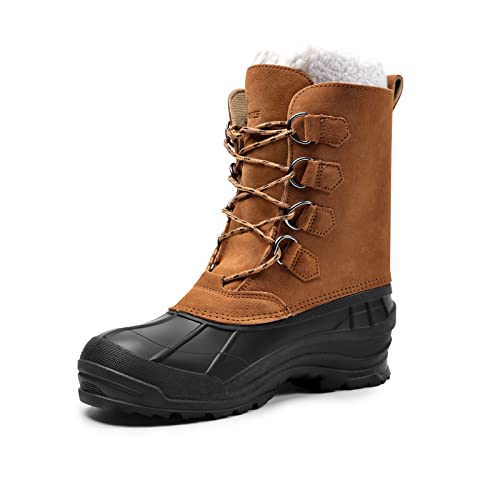 8 Fans Mens Snow Boots, Waterproof Insulated Winter Boots Warm Removable Felt Lined Rain Winter Snow Boots For Men #TOP30