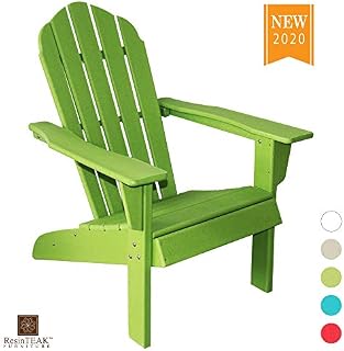 ResinTEAK HDPE Poly Lumber Adirondack Chair, Apple Green | Adult-Size, Weather Resistant