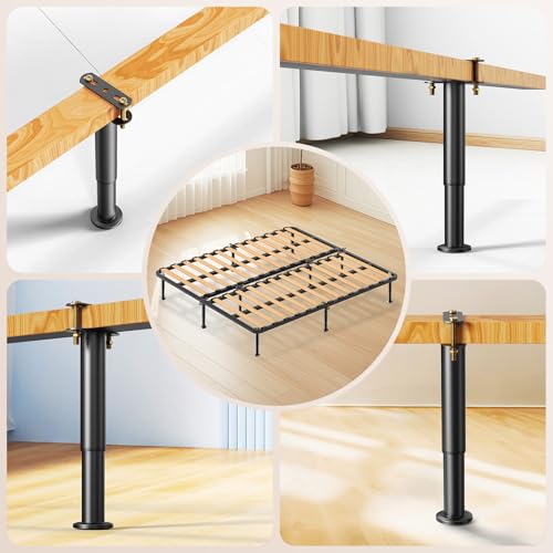 Abiglifty 7.08-13 Inch Bed Frame Legs, 4Pcs Adjustable Bed Support Legs, Metal Bed Frame Support Legs, Non-Slip Bed Legs Replacement, Heavy Duty Furniture Legs for Sofa/Cabinet/Couch/Dresser/Table - Thumbnail 7
