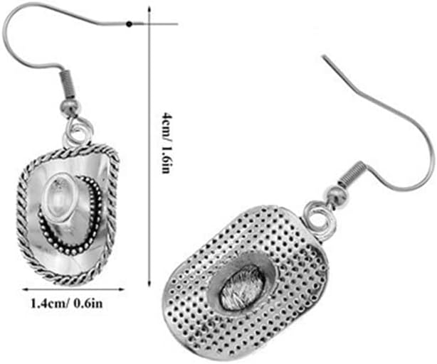 Western Cowgirl Earrings for Women Silver Cowgirl Dangle Earrings Texas Spur Drop Earrings Cowgirl Boot Hat Drop Earrings Rodeo Boho Dresses Jewelry Accessories - Image 3